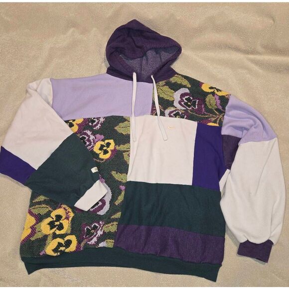 Greenwrld patchwork hoodie "Wildflower Dusk". Est size large. - Picture 2 of 12